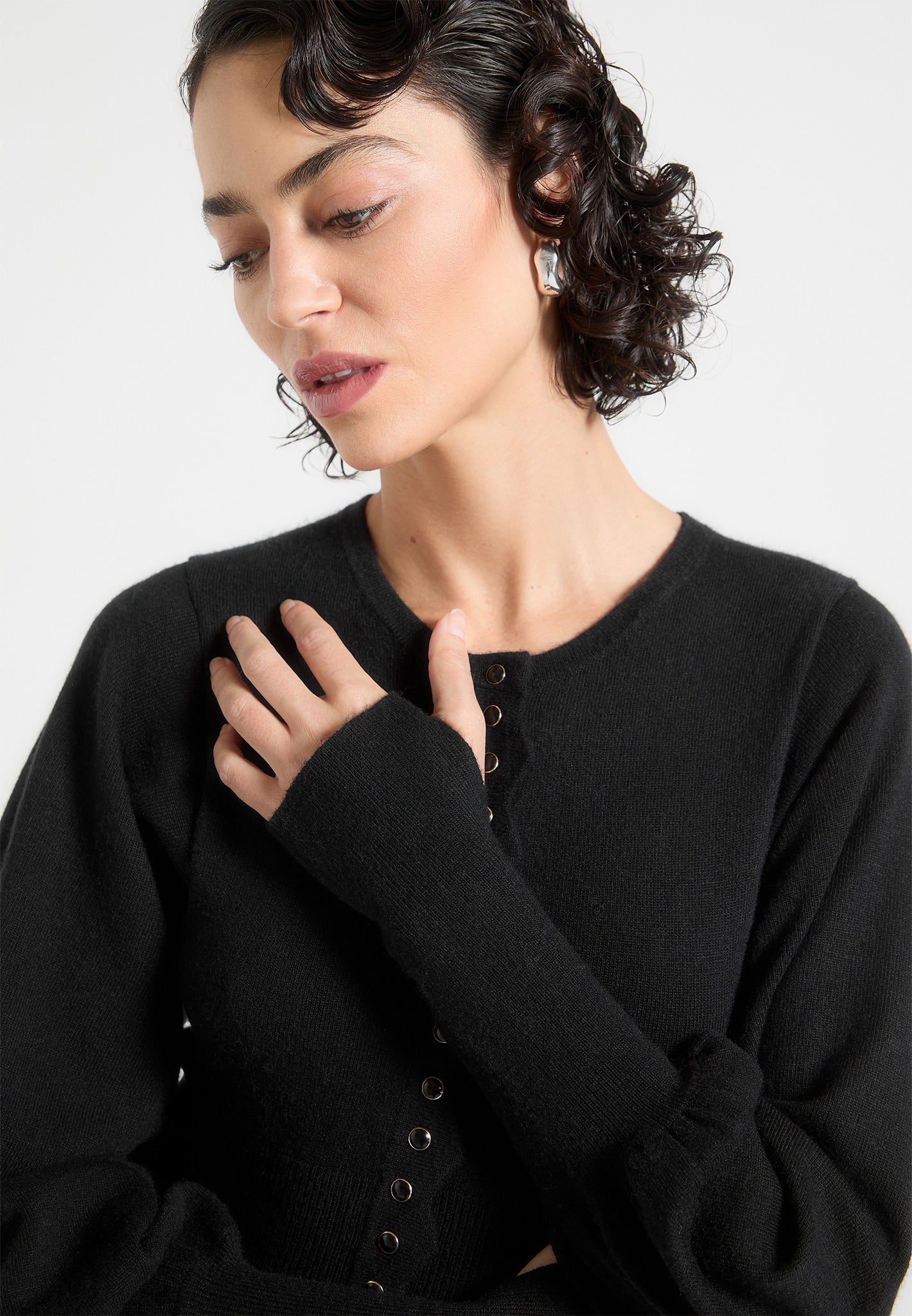 Knitted Scallop Hem Playsuit - Black