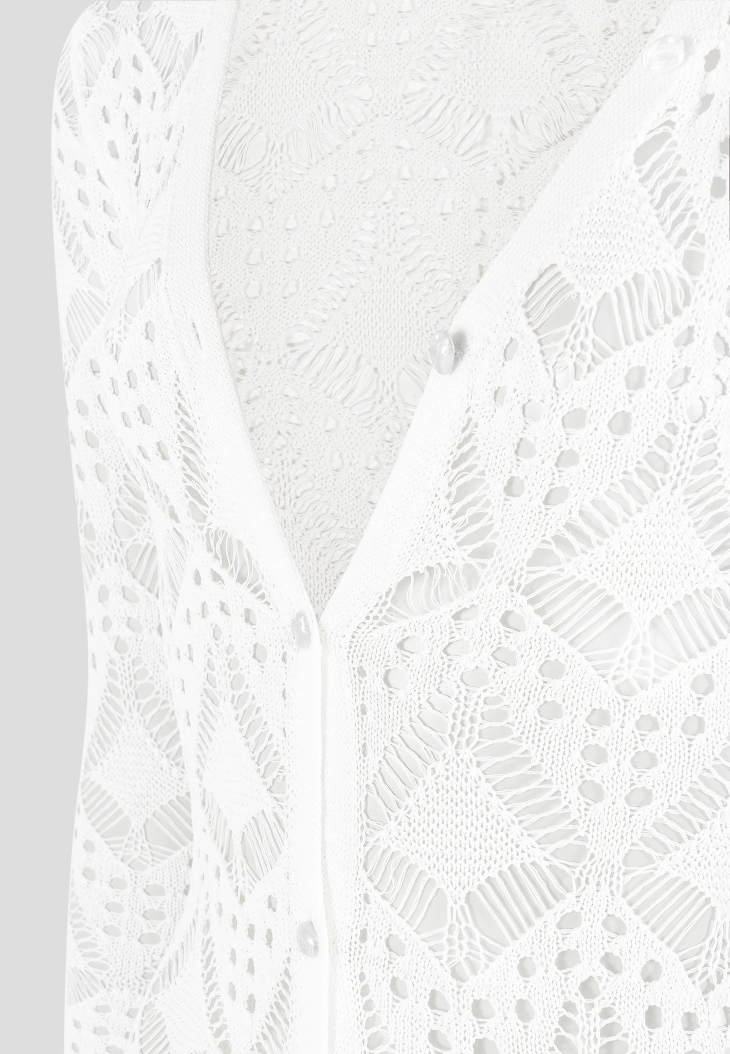 Knit Longline Cover Up Cardigan - Off White