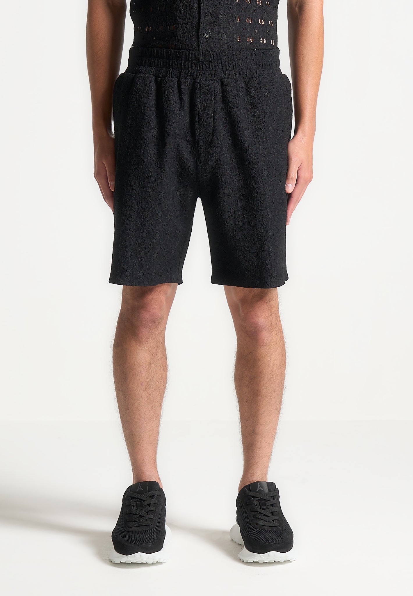 Textured Shorts - Black