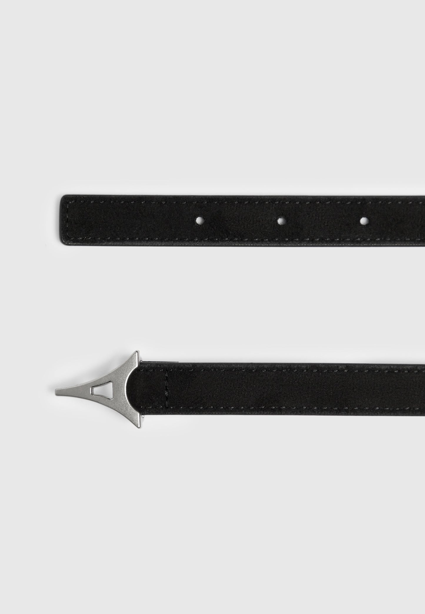 Eiffel Slim Suede Belt - Black/Silver