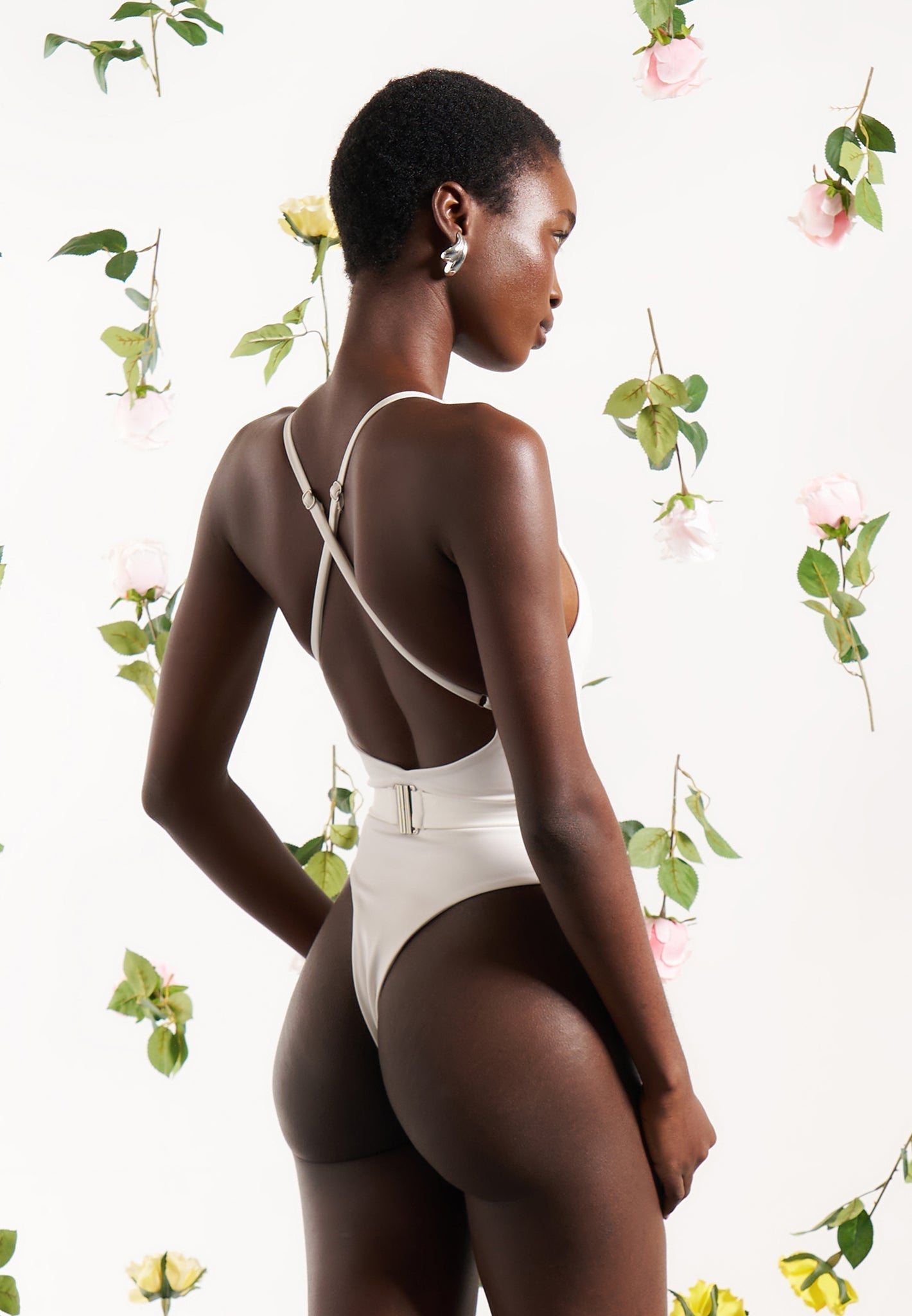 Eiffel Belted Swimsuit - Off White
