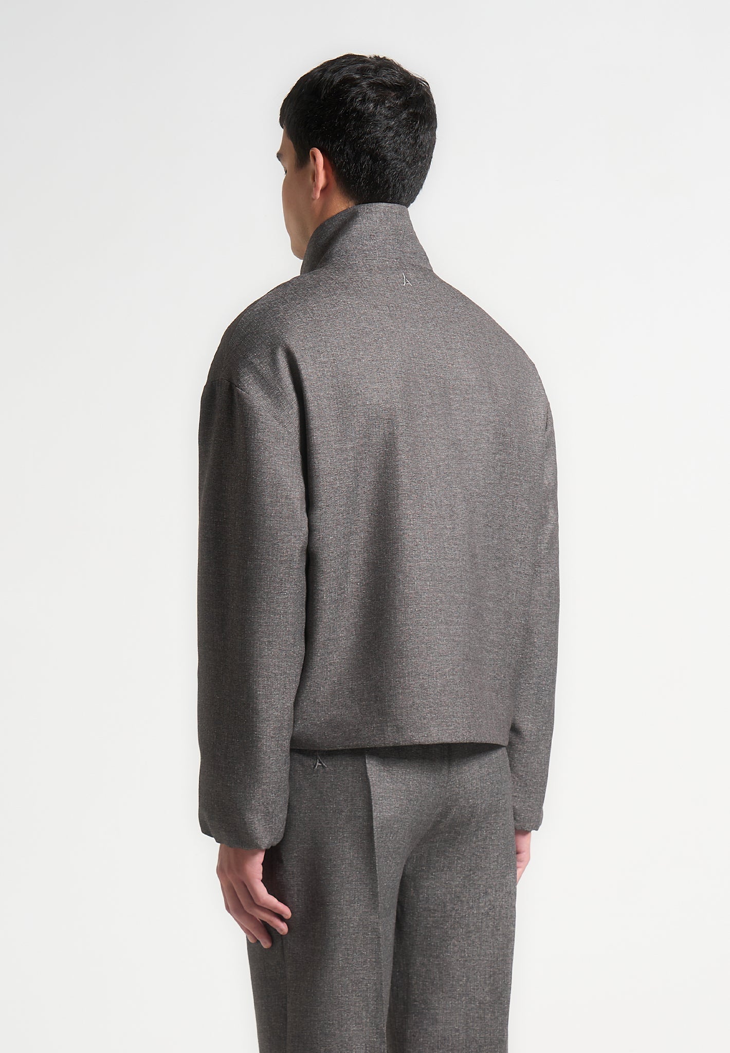 Tailored Funnel Neck Jacket - Grey